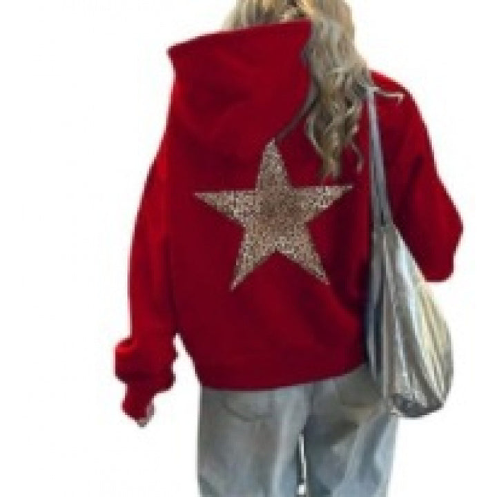 Kvinders hoodie med glitrende stjernesymposium Skovae