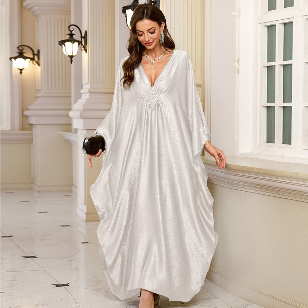 Dame elegant Kaftan med dyb V-hals og flydende silhuet Stilla