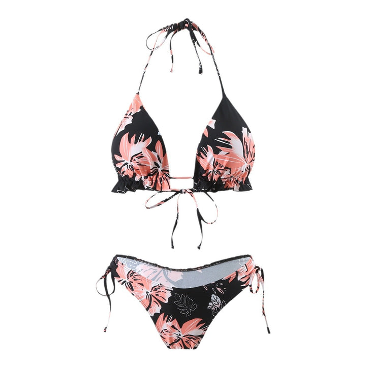 Damernes Flæse Blomster mønster Trekants Bikini Sæt Stilla