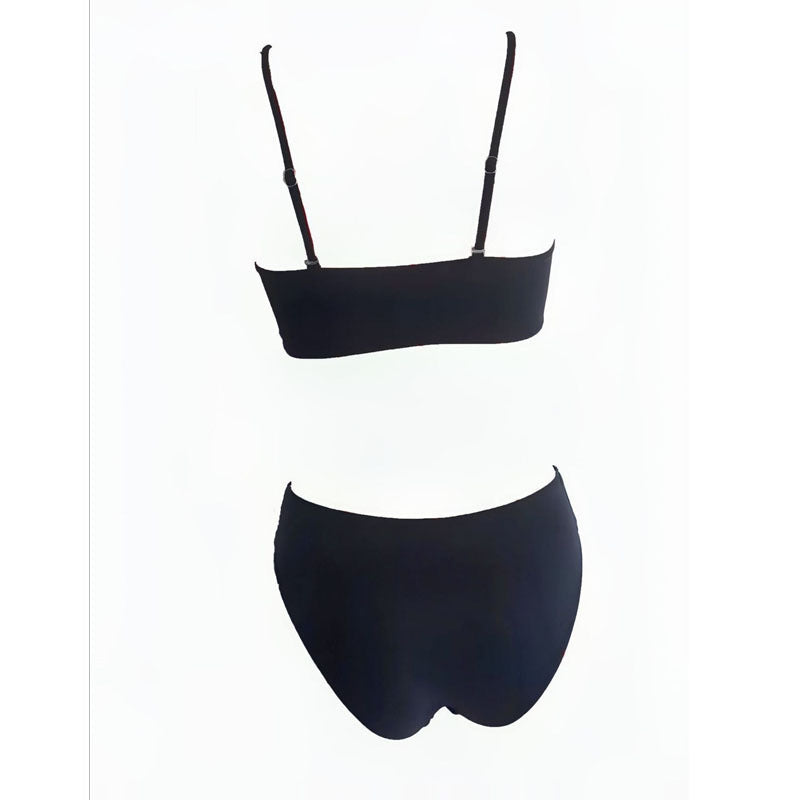 Dame bandeau bikini med blomstermotiver Skovae