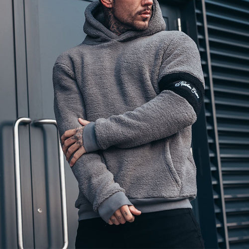 Herre hyggelig Hoodie i blødt fleece med kængurulomme Stilla