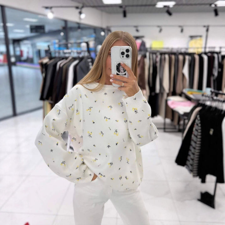 Kvinders afslappede sweater med blomstermønster Stilla