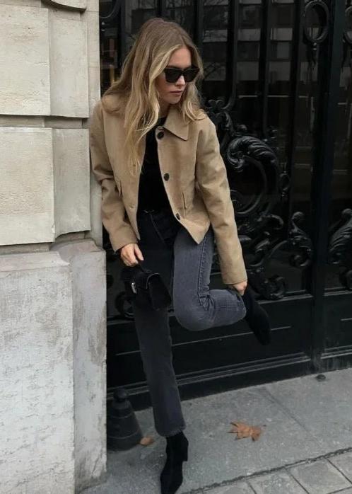 Stilla | Camel Boxy Uldjakke