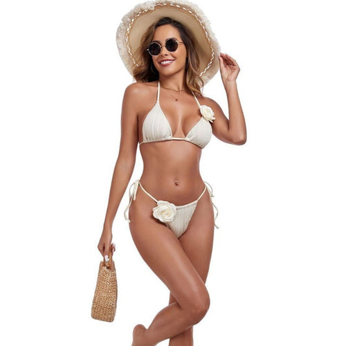 Damer Triangel-Bikini med detaljeret blomstertask Skovae