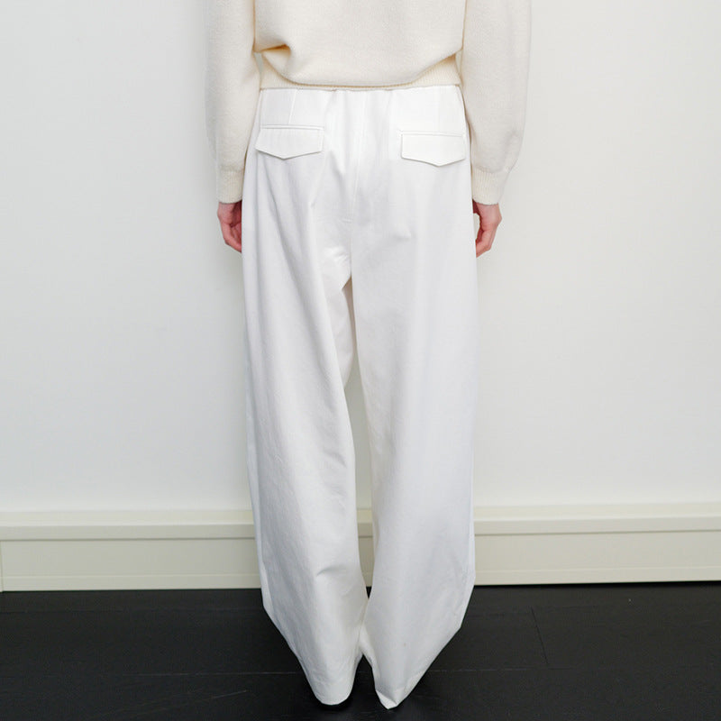 Dame chinos med elegant folderstruktur og side lommer Stilla