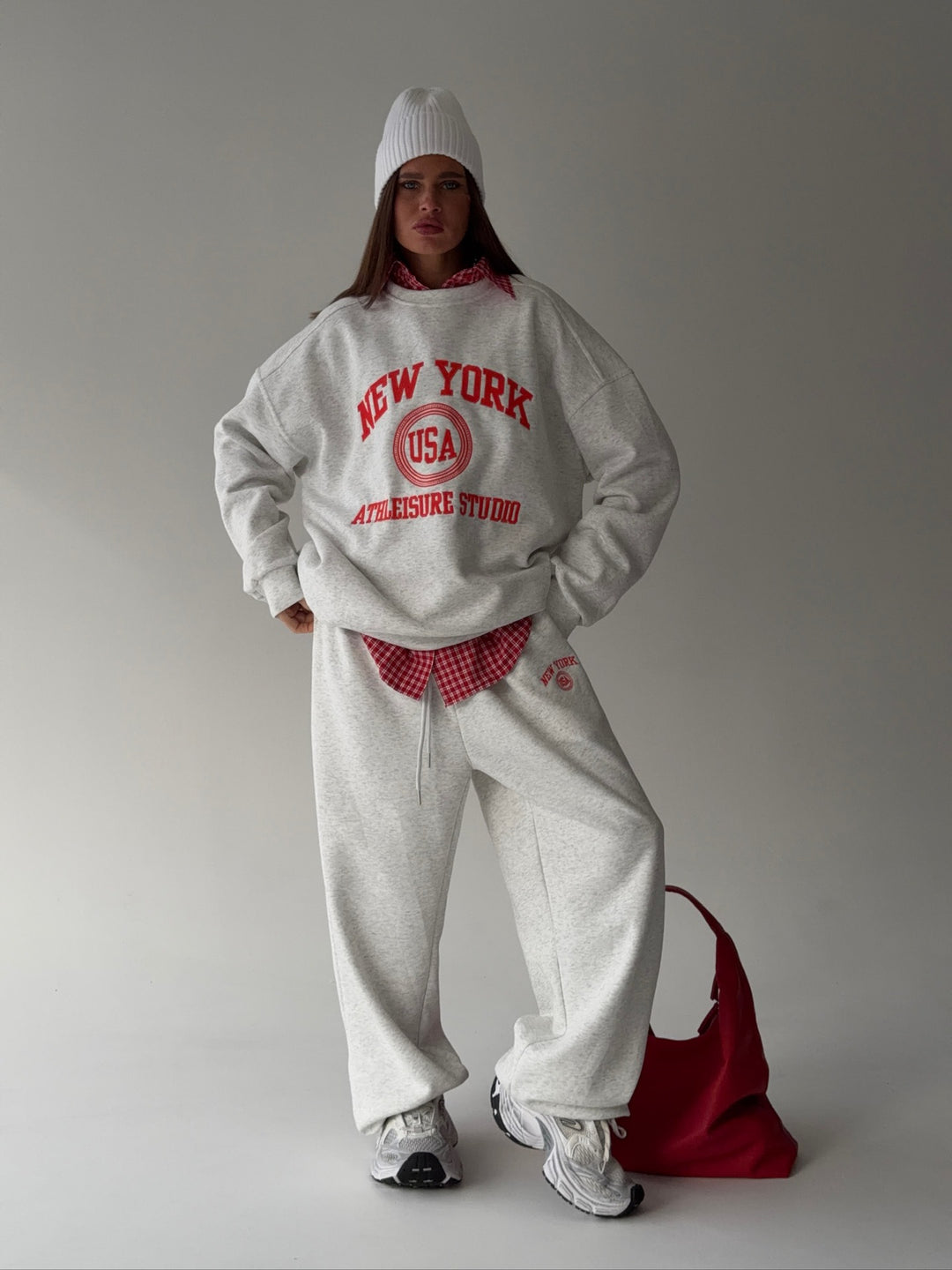Kvinders oversized sweatshirt og fritidsshorts sæt Stilla
