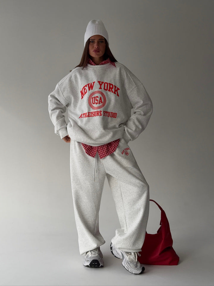Kvinders oversized sweatshirt og fritidsshorts sæt Stilla