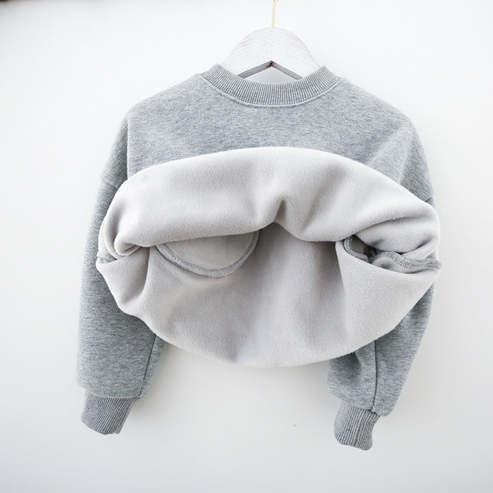 Børne grafik pullover sweatshirt med lommer design Stilla