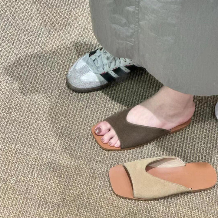 Dame Sleek Åben Tå Slide Sandaler med Behageligt Fodbed Stilla