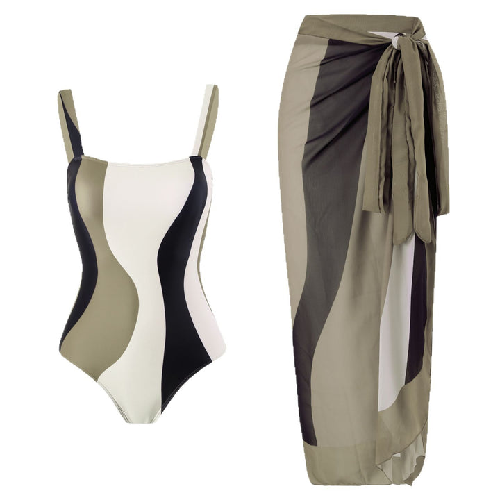 Dame badedragt med elegant sarong Stilla