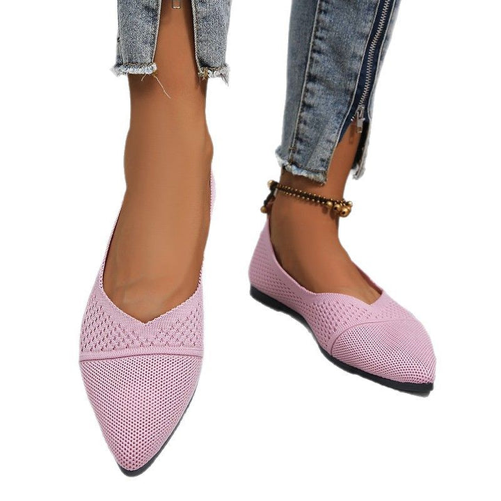 Dame moderne ballerinas med åndbart strikkemateriale og komfortabel sål Stilla