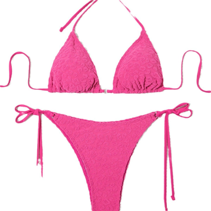 Dame Triangle Textureret Bikini Sæt Stilla
