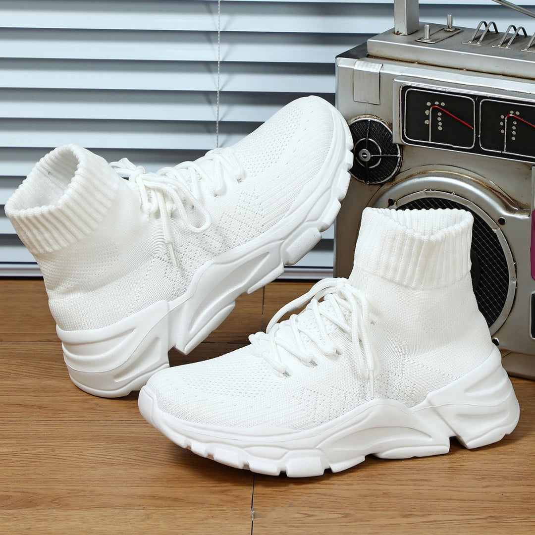 Dame Komfortable Strik-Sneakers med høj skaft Stilla