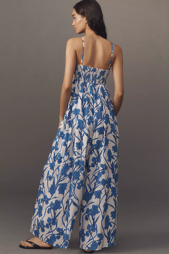 Kvinder Elegant Blomster Maxi Overall Stilla