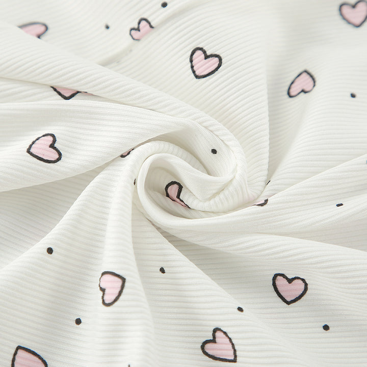 Dame afslappet pyjamas sæt med voluminøse flæse detaljer Stilla