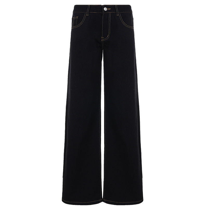 Damer brede jeans med høj talje og frynset kant Skovae