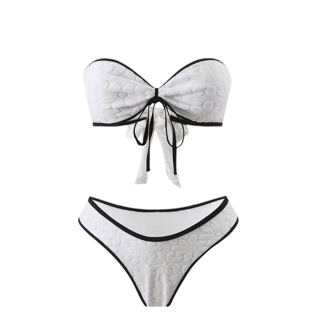 Dame blomsterprint stropløs bikini sæt Stilla