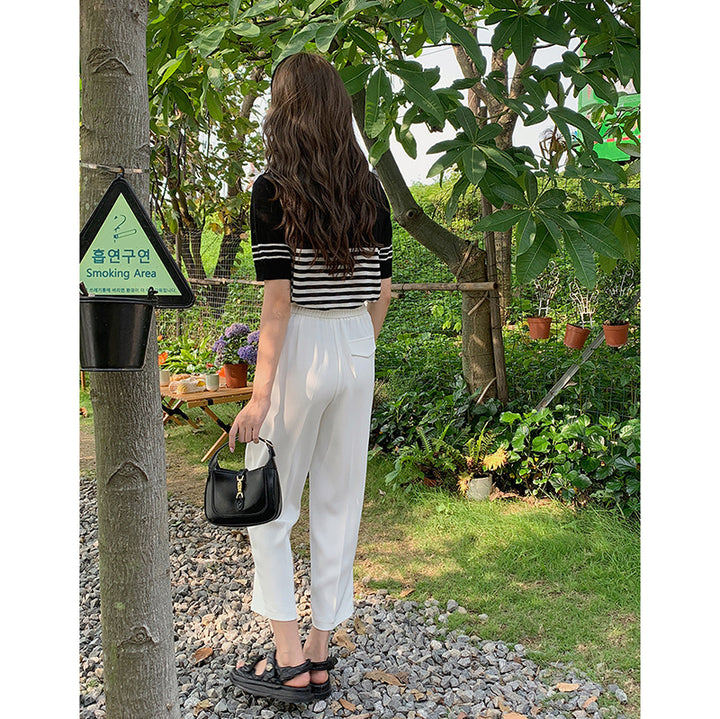 Damer elegante high-waist bukser med smalle ben og praktiske lommer Stilla