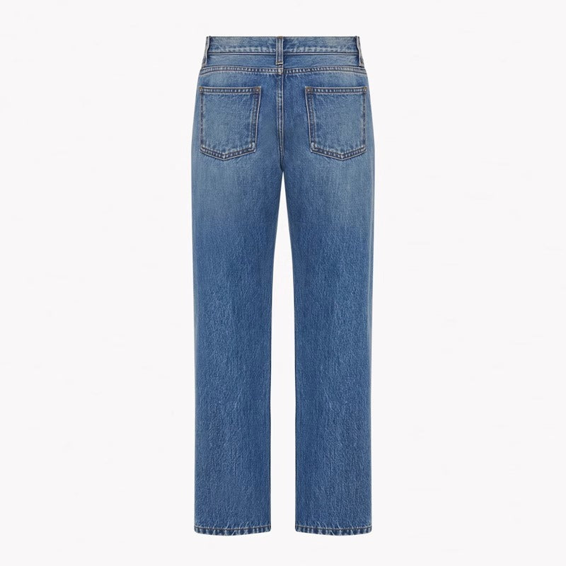Dame High-Waist Jeans med let bøjning og klassisk snit Stilla