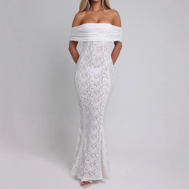 Dame Elegant Spidseskjorte med Off-Shoulder Uddyb Stilla