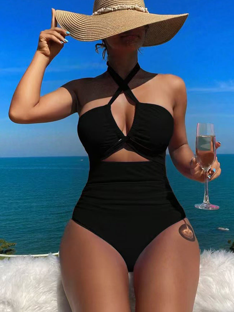 Damer Højskåret Monokini med raffineret Krydse-design Skovae