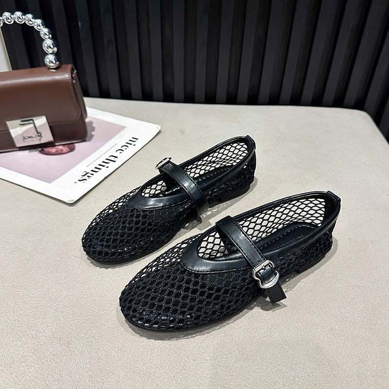 Dame komfortable net-slippers med justerbar rem og skridsikker sål Stilla