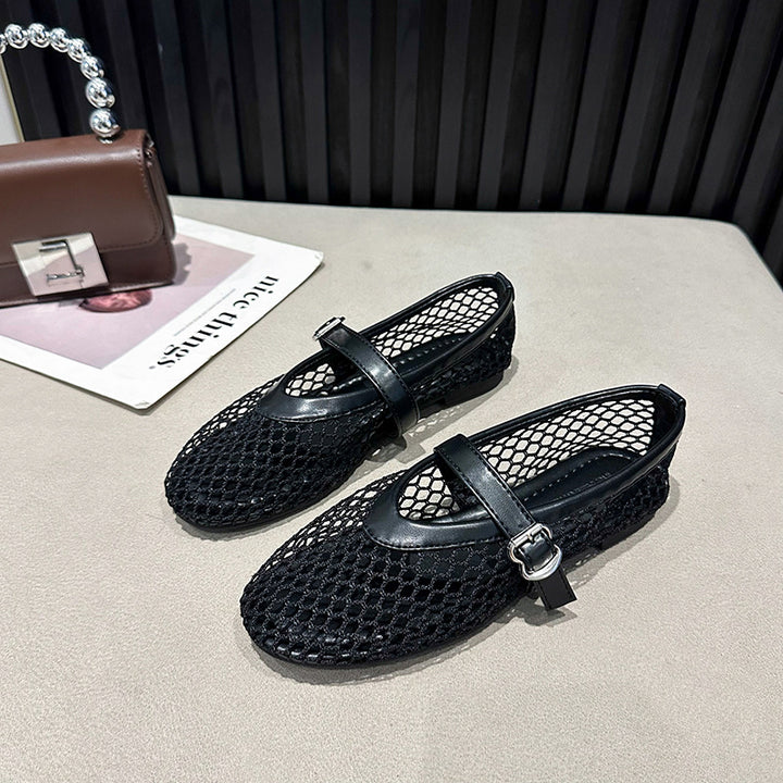 Dame komfortable net-slippers med justerbar rem og skridsikker sål Stilla