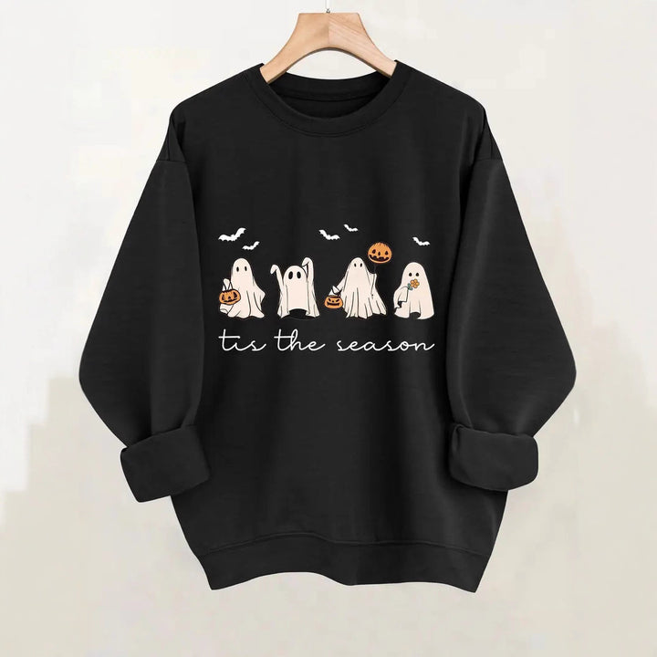 Kvinders sweatshirt med muntert Halloween-motiv og afslappet snit Stilla