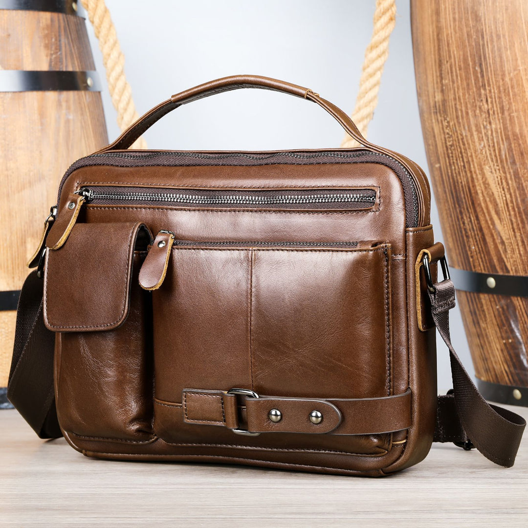 Herrernes Læder Messenger Bag Stilla