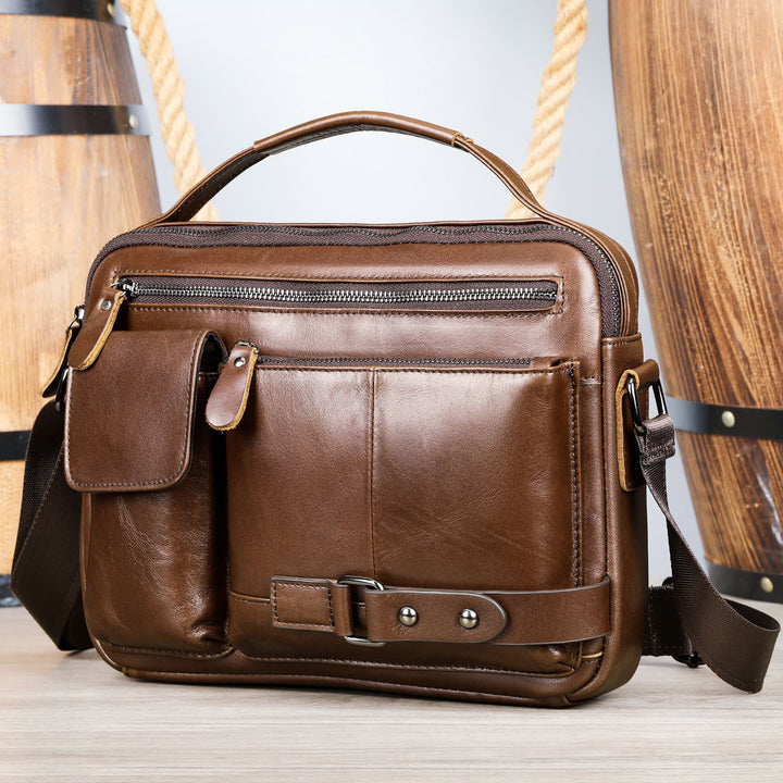 Herrernes Læder Messenger Bag Stilla