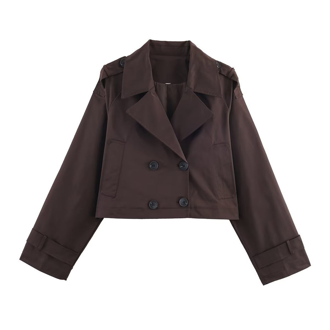 Damer mode kort trench coat jakke Stilla