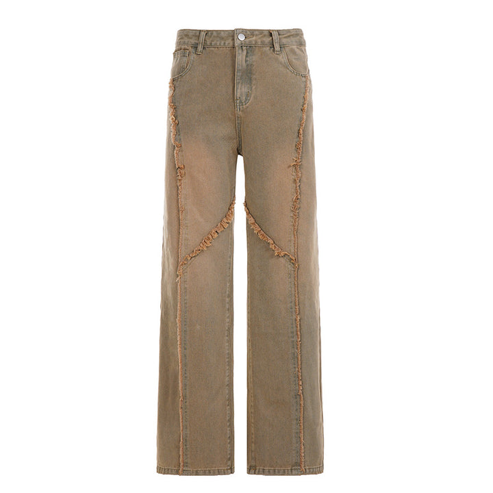 Dame casual Wide-Leg-Jeans med frynseelementer og høj talje Skovae