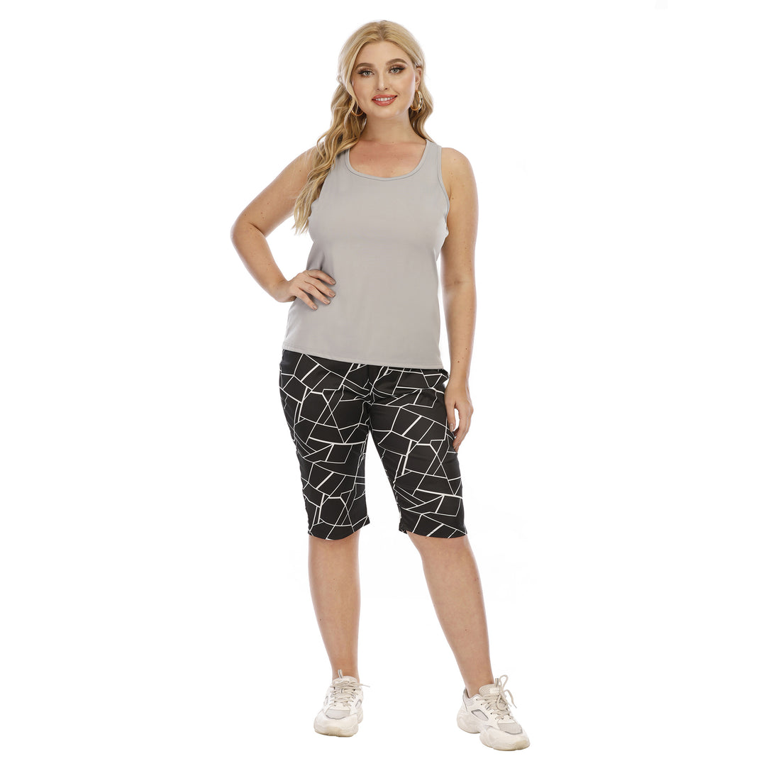 Dame Sporty leggings med geometrisk mønster Skovae