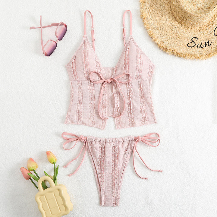 Dame Bikini-sæt med trendy ruffles-design og justerbare stropper Stilla