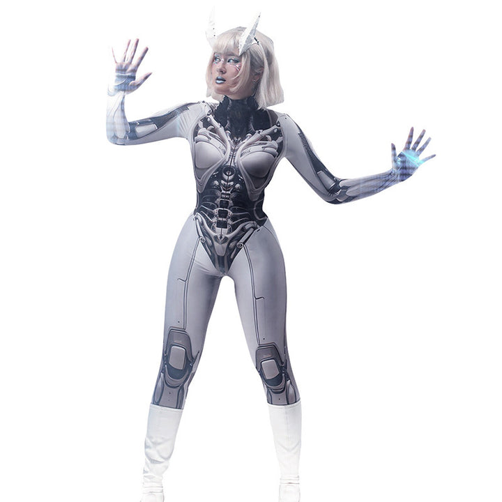 Dame Catsuit med futuristisk design og høj krave Stilla
