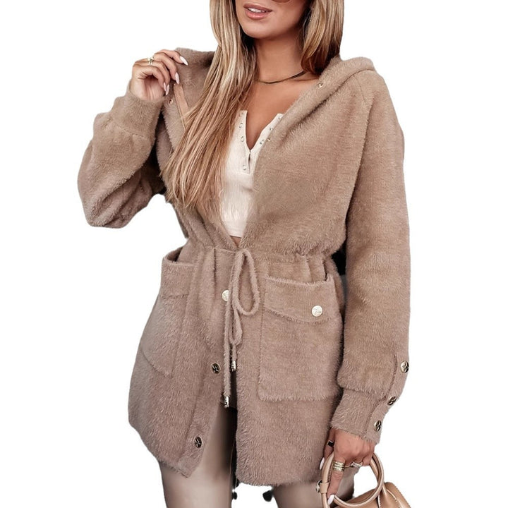 Kvinder Cozy Fleece Jakke med Hætte og Praktiske Lommer Stilla