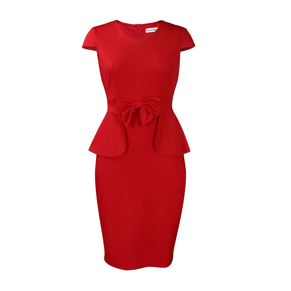 Dame Etuikjole med elegant Peplum og raffineret Sløjfeelement Stilla