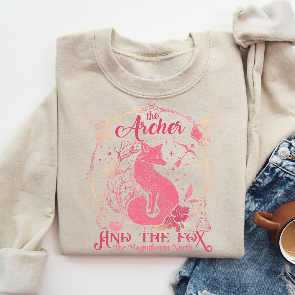 Dame sweatshirt med kreativt dyremotiv og inspirerende print Stilla