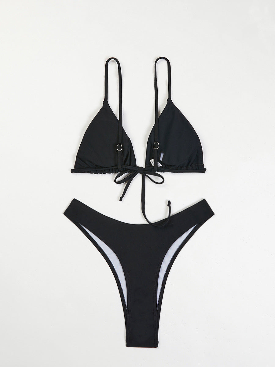 Dame Triangel-Bikini-Sæt med justerbare stropper og høj benudskæring Stilla