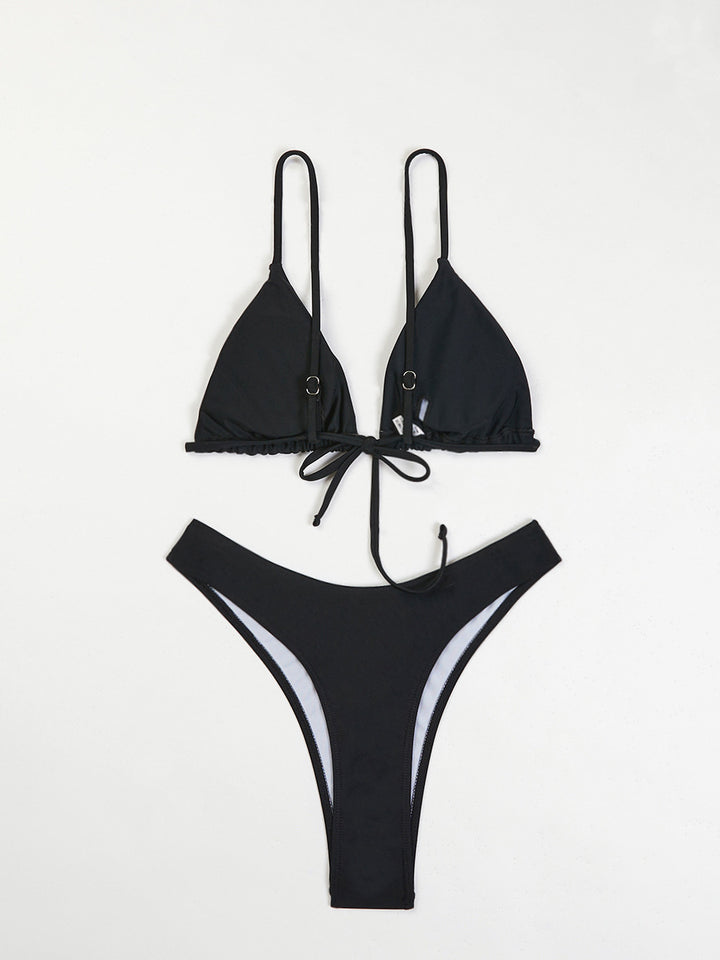 Dame Triangel-Bikini-Sæt med justerbare stropper og høj benudskæring Stilla