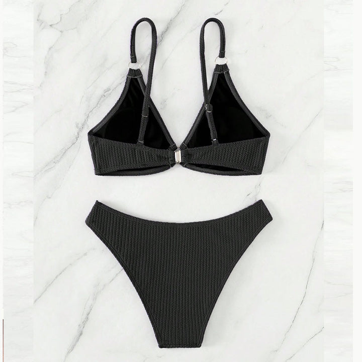 Dame Triangel-Bikini med ringdekorationer Skovae