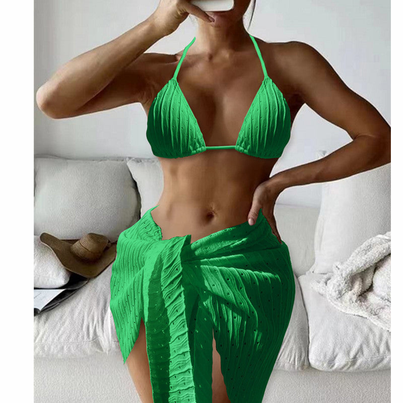 Dame Triangel-Bikini-Sæt med luftig Vikketube Stilla