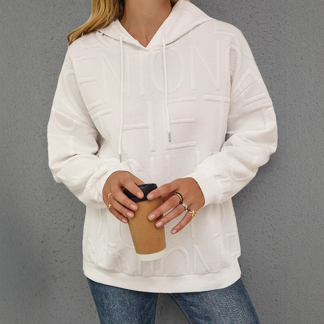 Kvindernes Oversized Hoodie med Tekstur Design Stilla