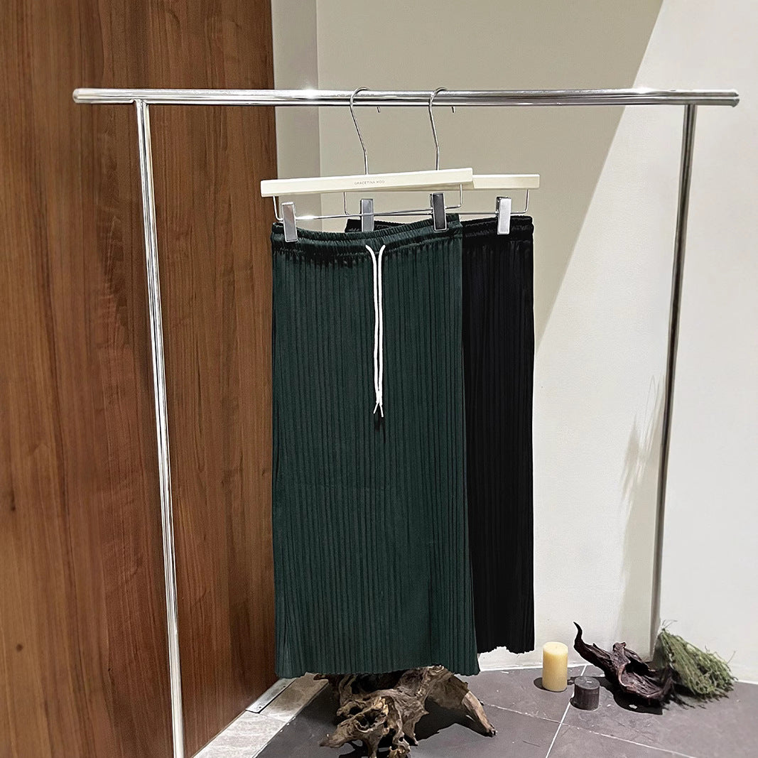 Dame elegant plisseret nederdel med elastisk talje og snortræk Stilla