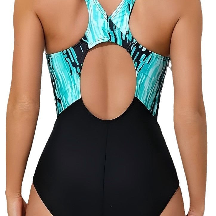 Dame Sporty Éntaler Badedragt med dynamisk grafisk design og racerback snit Stilla