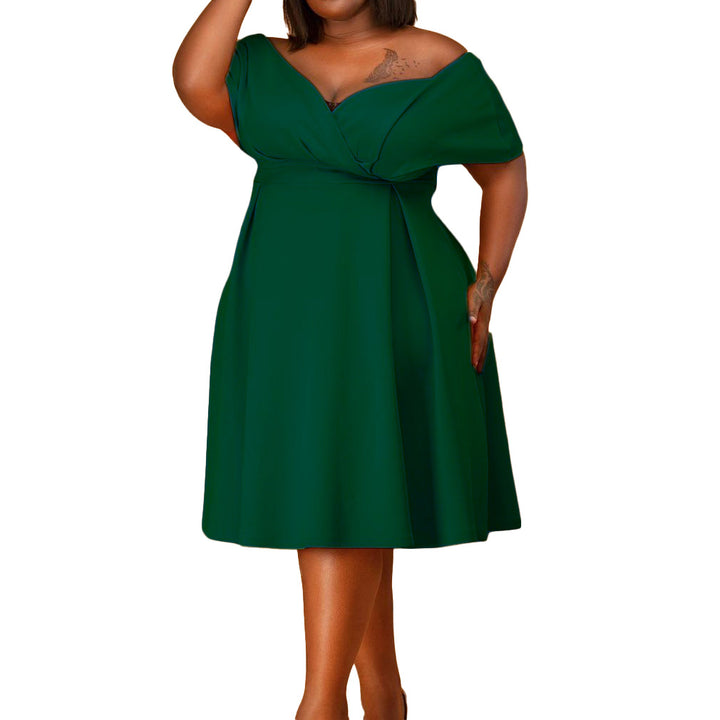 Dame Off-Shoulder Cocktailkjole med elegant indpakningsdesign Stilla