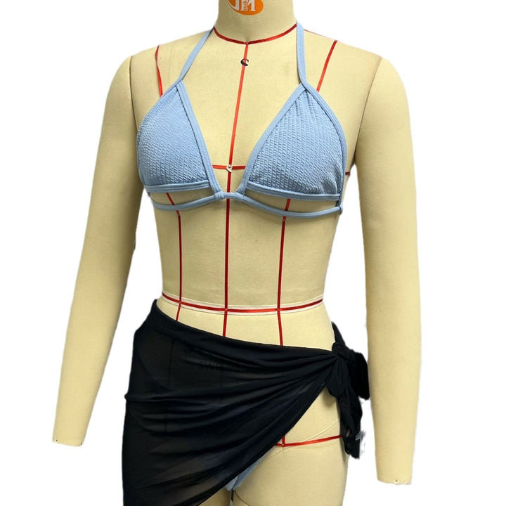 Dame Triangel-Bikini med moderne indpakningsskørt Skovae
