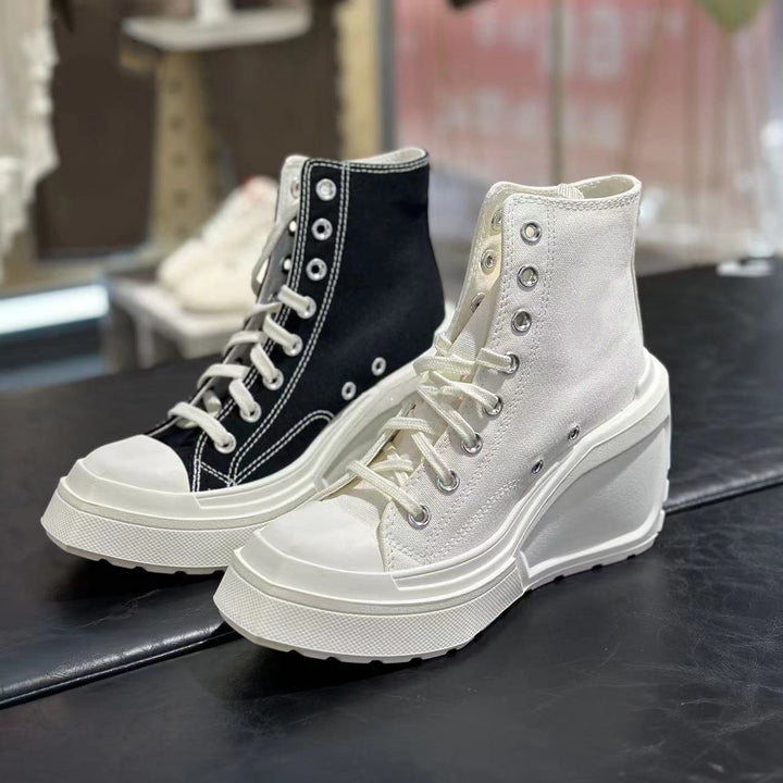 Dame High-Top Plateau-Sneakers med elastisk snørring og moderigtigt design Stilla