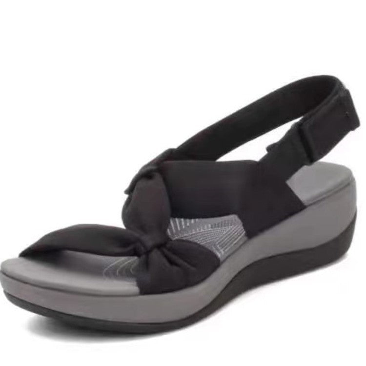 Dame nan lette plateau sandal med ergonomisk komfort fodseng og justerbar hælrem Skovae