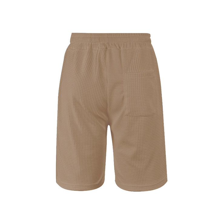Herrer nan åndbare vaffel-pyjama-shorts med elastisk komfortbånd, snøring og sidelommer Skovae